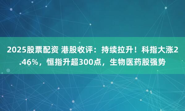 2025股票配资 港股收评：持续拉升！科指大涨2.46%，恒指升超300点，生物医药股强势